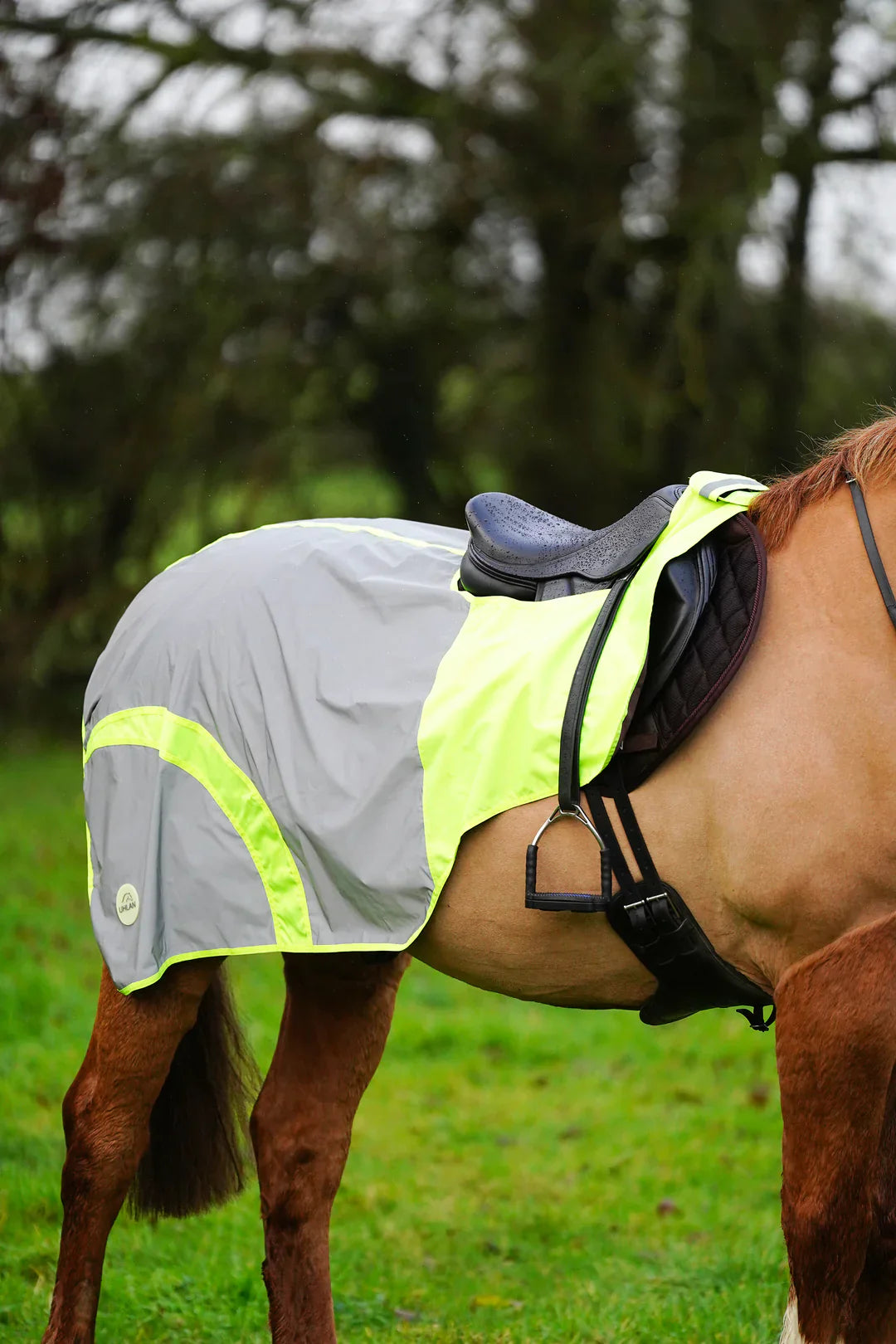 Yellow hi vis reflected waterproof exercise sheet rug