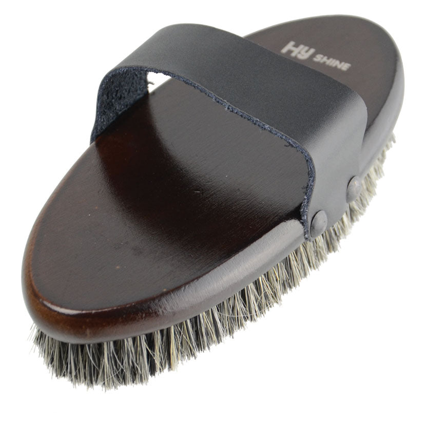 Hy Equestrian Deluxe Body Brush With Horse Hair Mixed With Pig Bristles