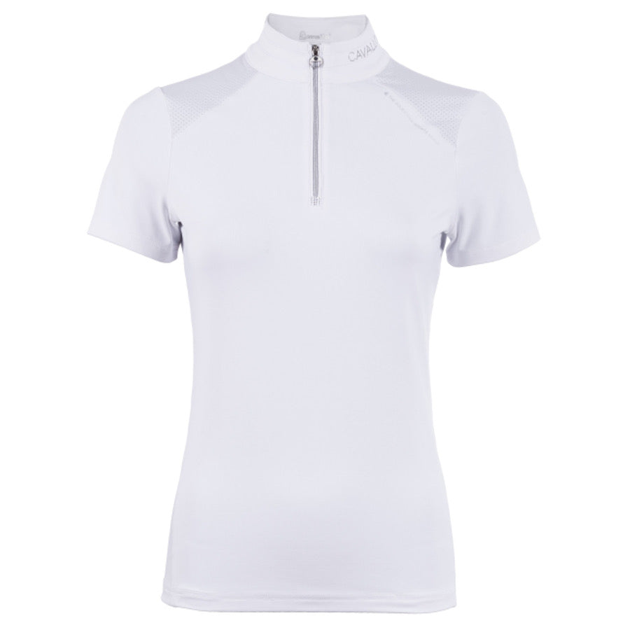 Cavallo ladies half zip competition shirt - white