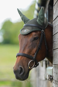 Hunter green airflow fly veil / ear bonnet